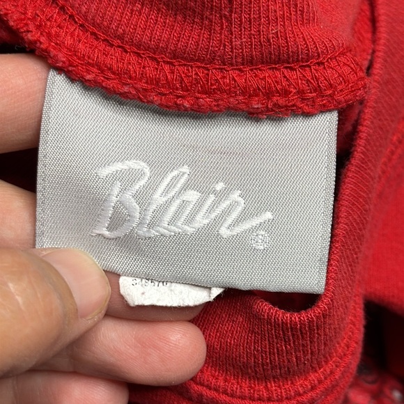 Vintage Blair Christmas Cat Red Crewneck Sweatshirt Size Medium - Picture 7 of 9